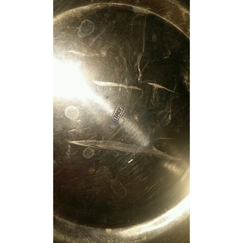 Vintage hammered aluminum ice bucket Made in‎ Italy lid